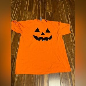 Kids Orange Pumpkin Face T-Shirt
